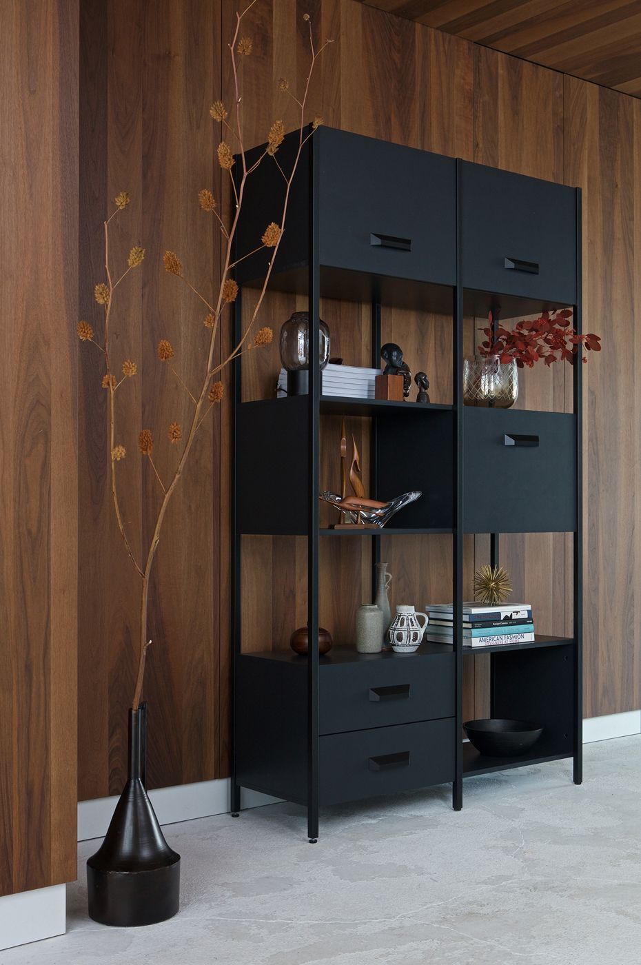 Legacy Shelf H220 cm i svart trä/järn