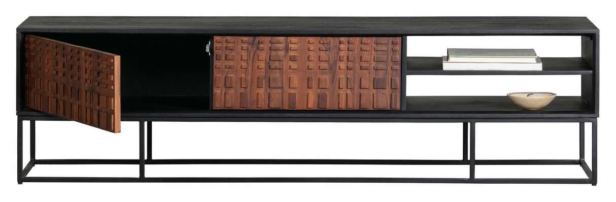 Nötter TV -bord - Walnut Finish/Black