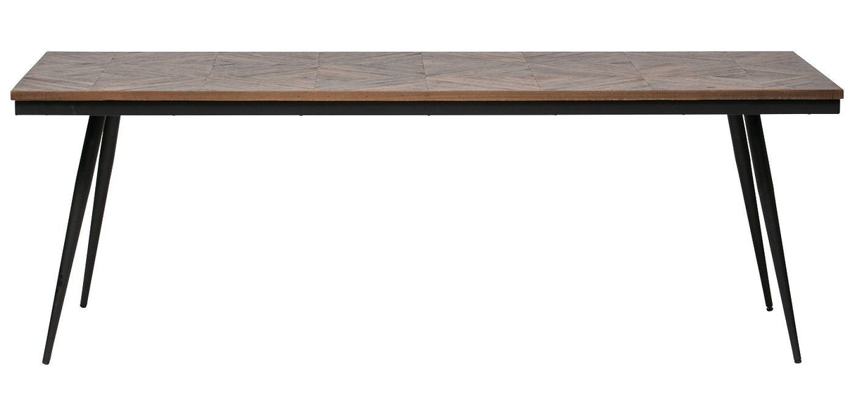 Rhombic Dining Table - Teak/Metal, 220x90