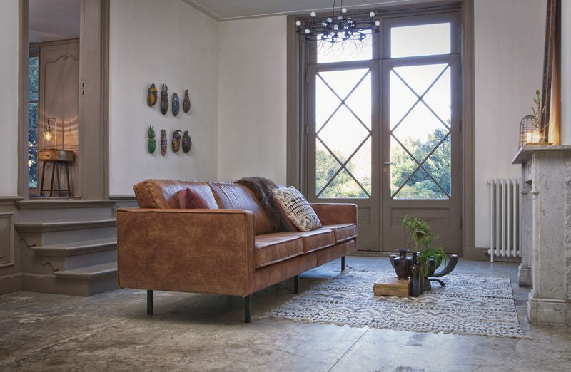 Rodeo 3-sits soffa i Eco-Leather, Cognac