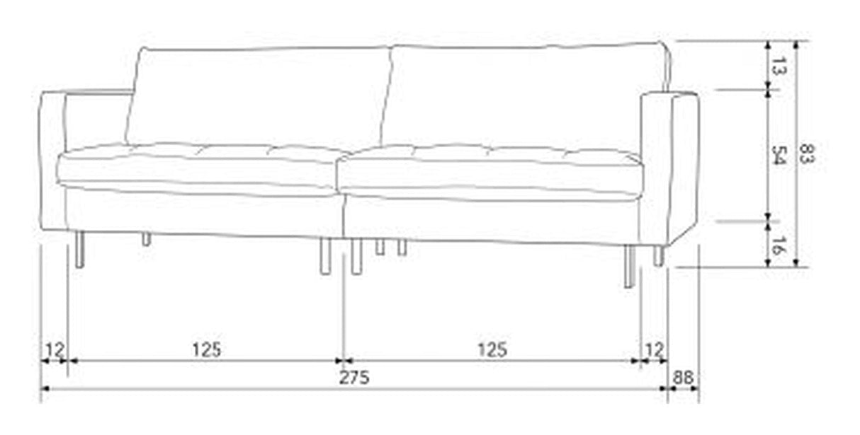 Rodeo Classic 3-sits soffa i Cognac Eco-Leather