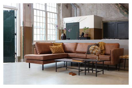 Rodeo Sofa w/vänster inför schäslat, Cognac