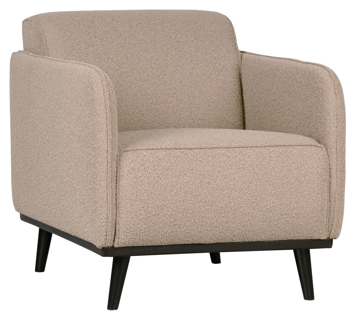 Statement Armchair with armrests, Beige Bouclé