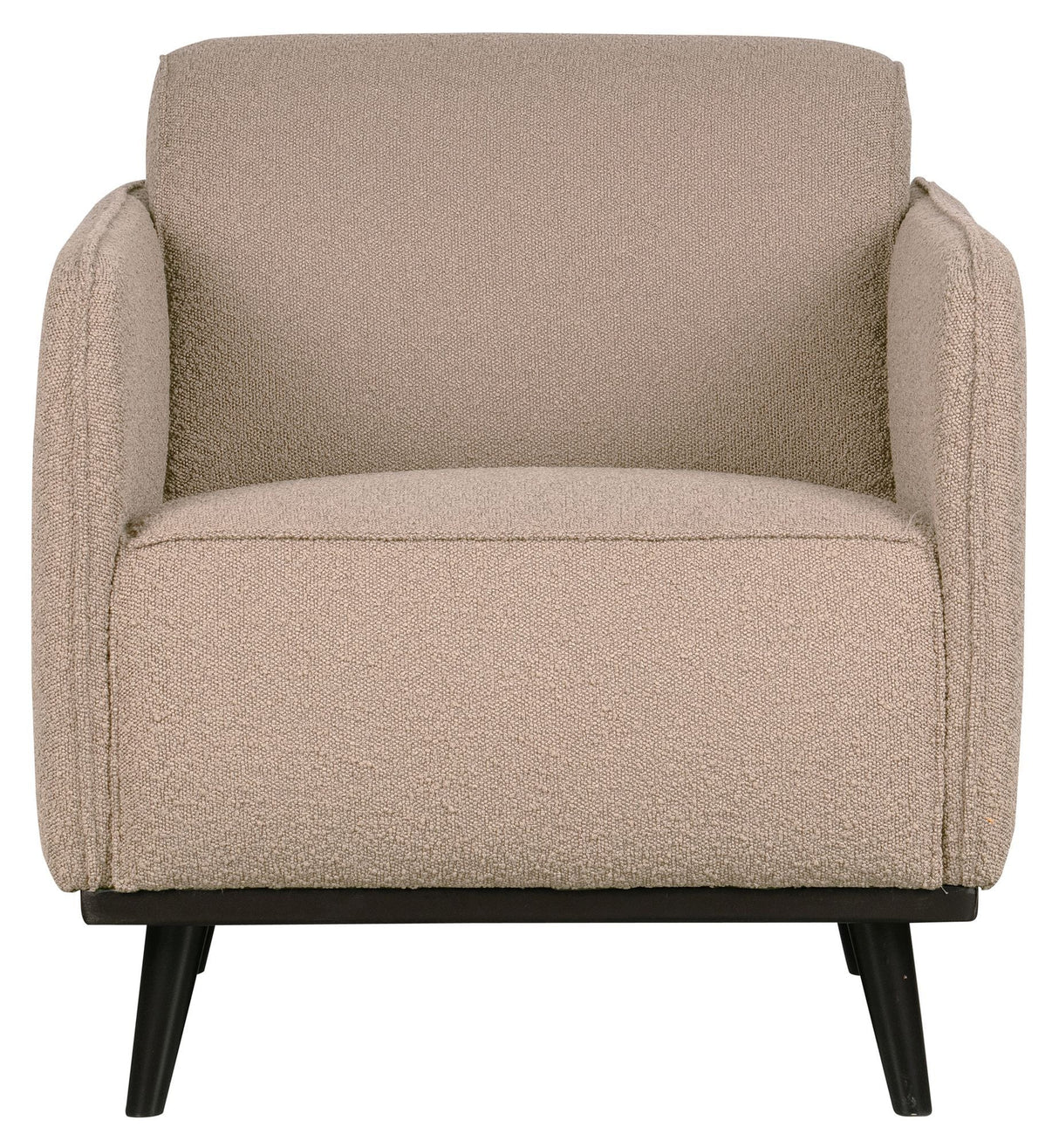 Statement Armchair with armrests, Beige Bouclé