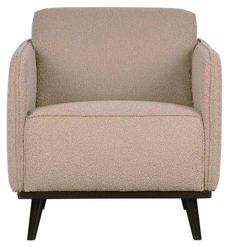 Statement Armchair with armrests, Beige Bouclé