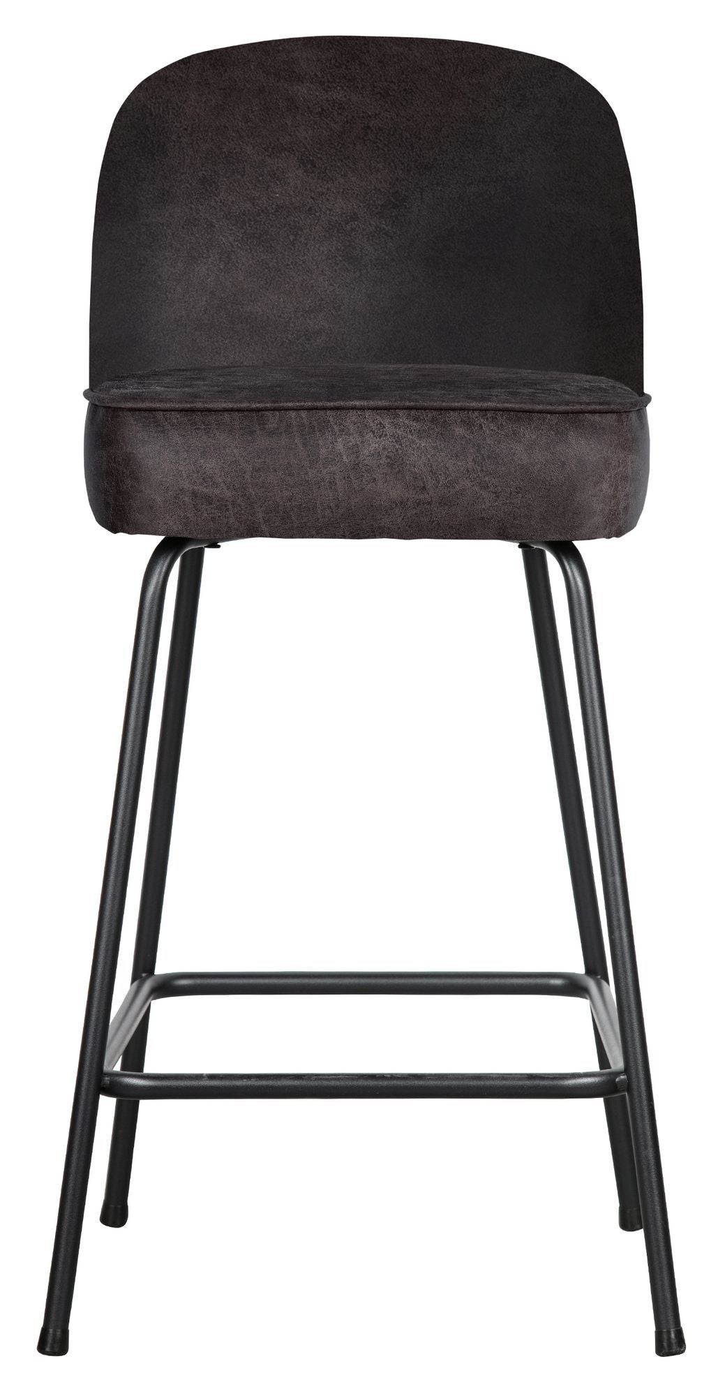 Vogue Bar Stool 65 - Svart återvunnet läder, SH: 64 cm