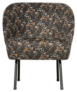 Vogue Lounge Chair, Aquarel Flower Black Velor