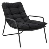 Bloomingville Boel Deckchair med fotpall, svart, metall