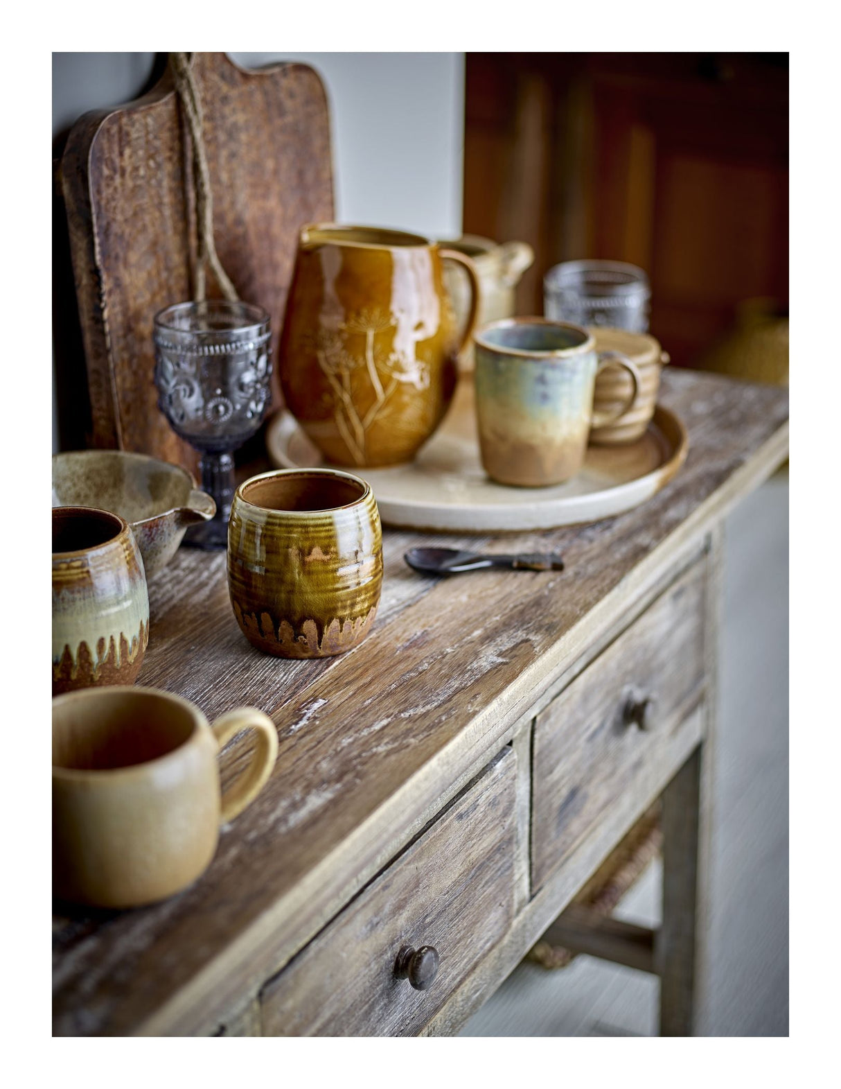 Bloomingville Camden Console Table, Nature, Reclaimed Pine Wood