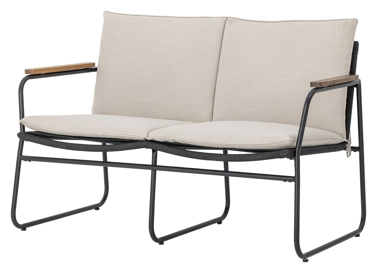 Bloomingville Hampton 2-sits soffa, svart, metall