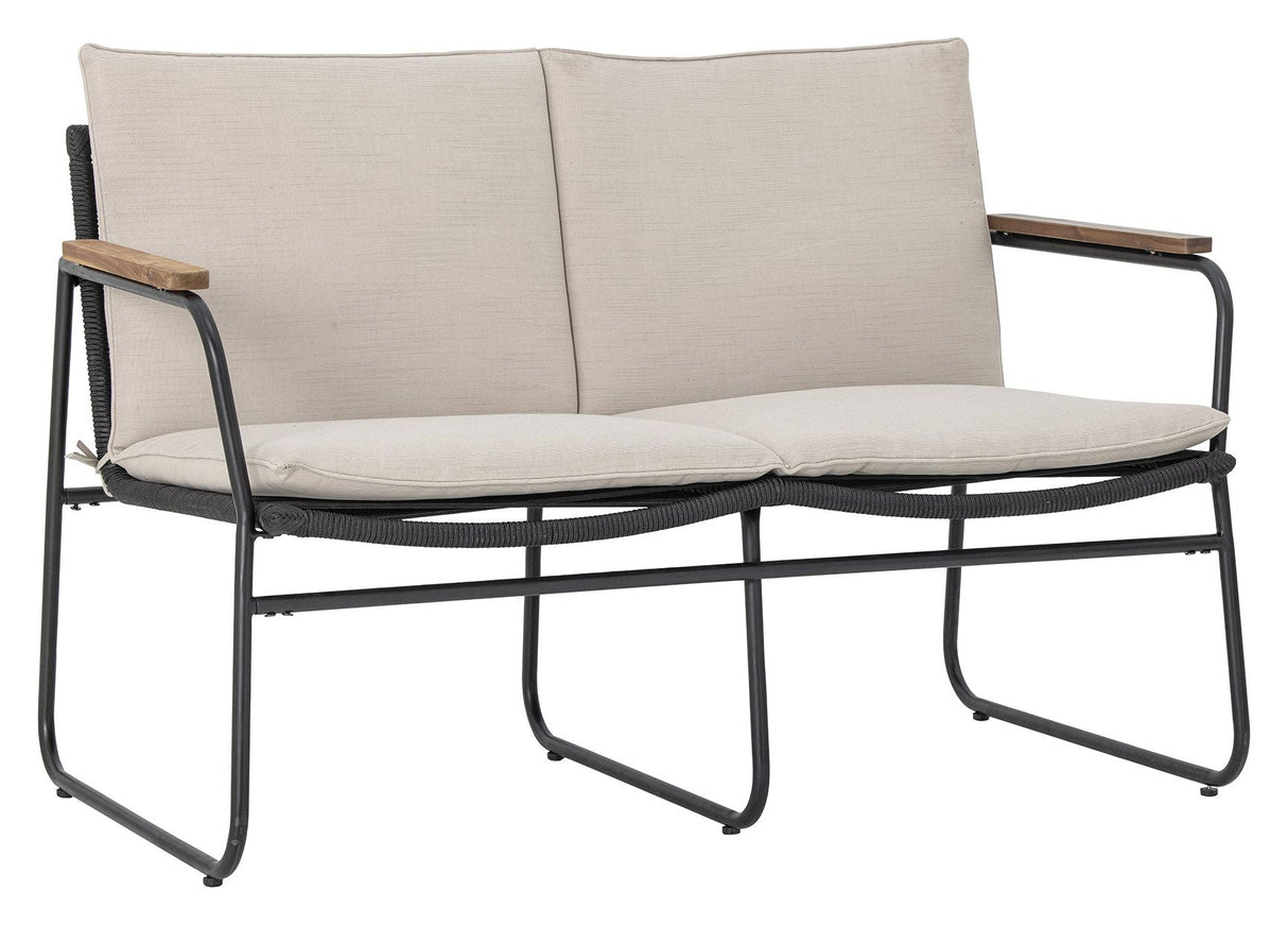 Bloomingville Hampton 2-sits soffa, svart, metall