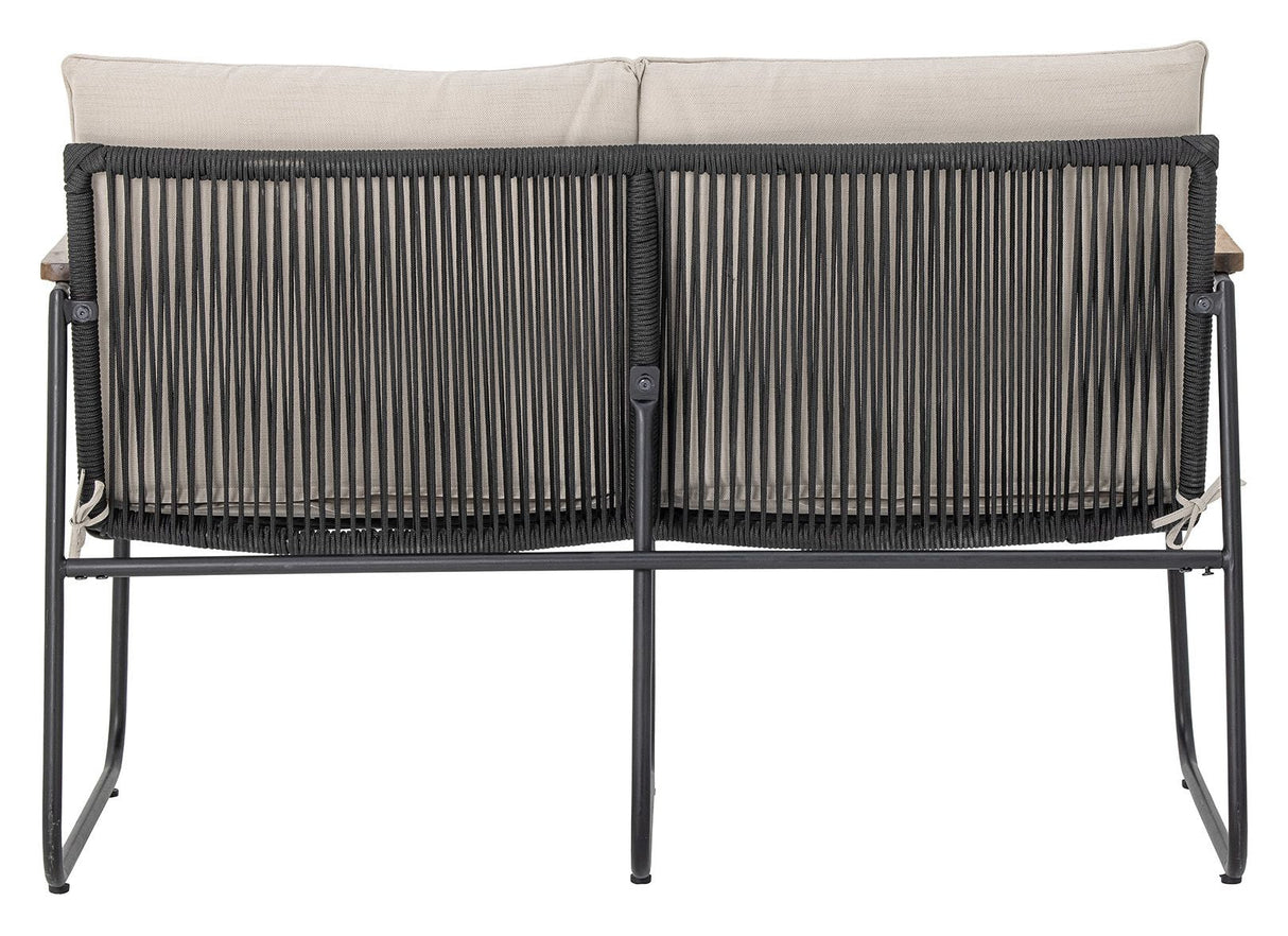 Bloomingville Hampton 2-sits soffa, svart, metall