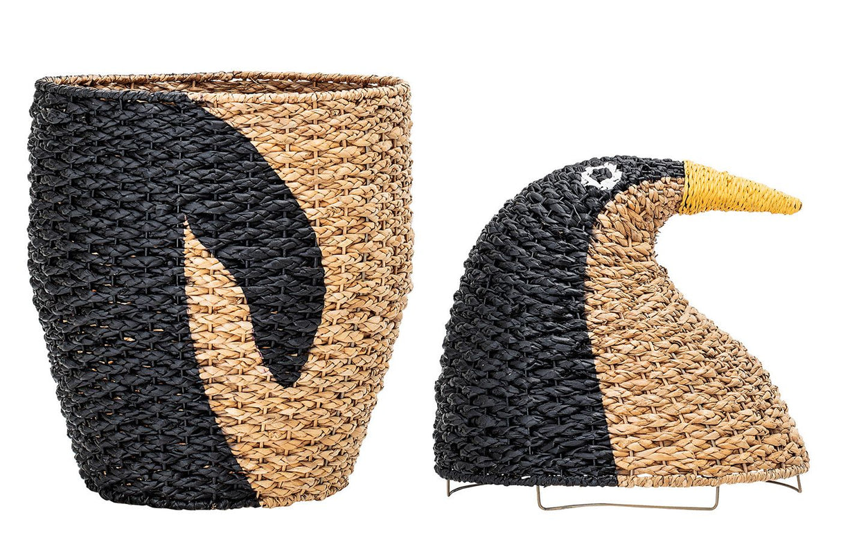 Bloomingville Mini Penguin Basket W/Lid, Bankuan Grass