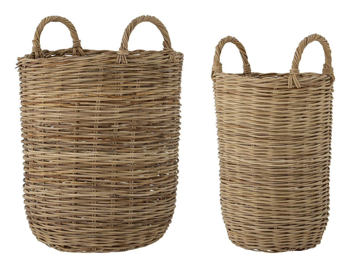 Bloomingville Seed Basket Set of 2, Rattan/Brown