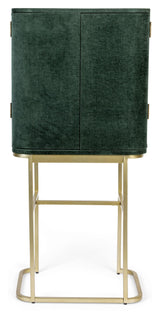 Ava Morgana Bar Cabinet, Dark Green Velvet