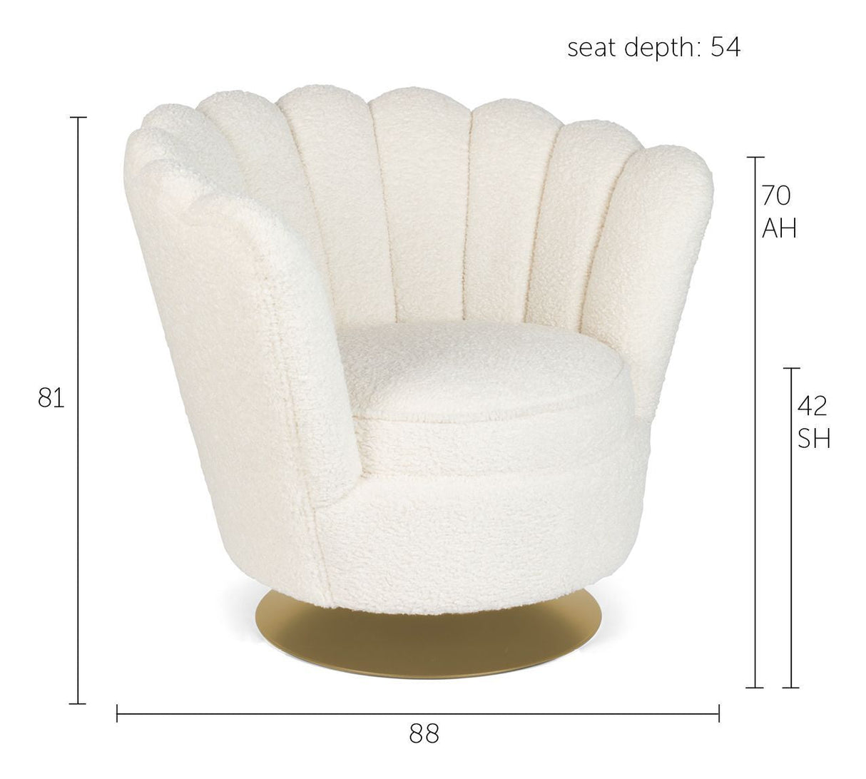 Mor till alla Shells Lounge Chair - Teddy Offwhite