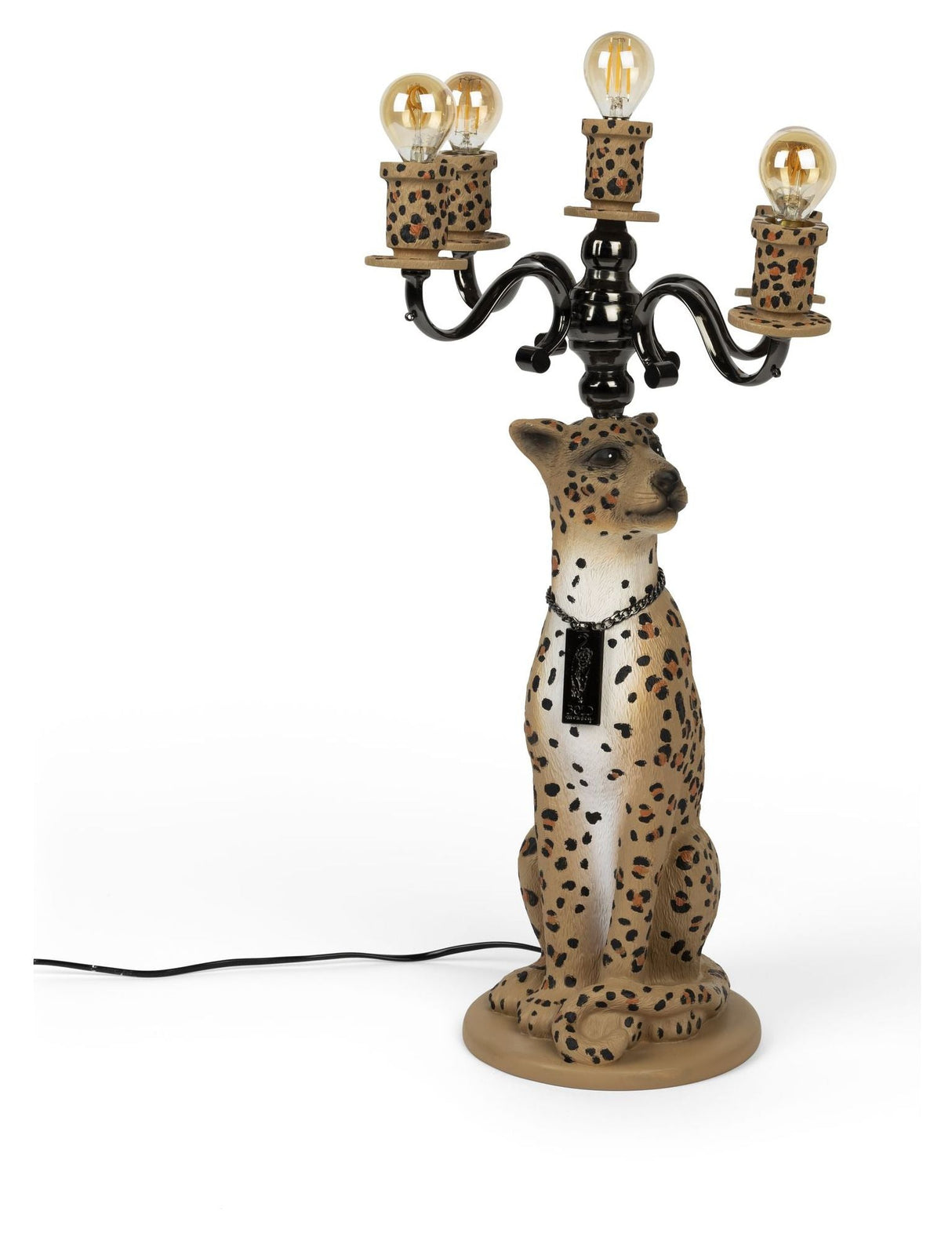 Stolt krönad Panther Floor Lamp, färgad