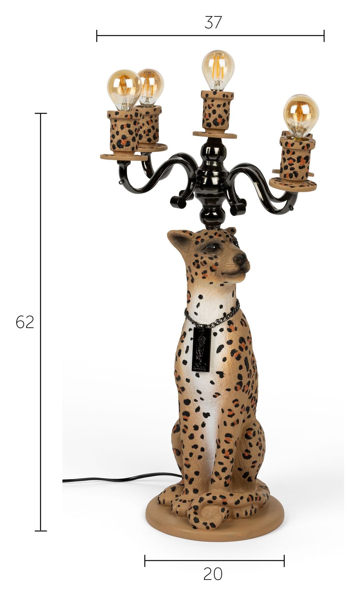 Stolt krönad Panther Floor Lamp, färgad