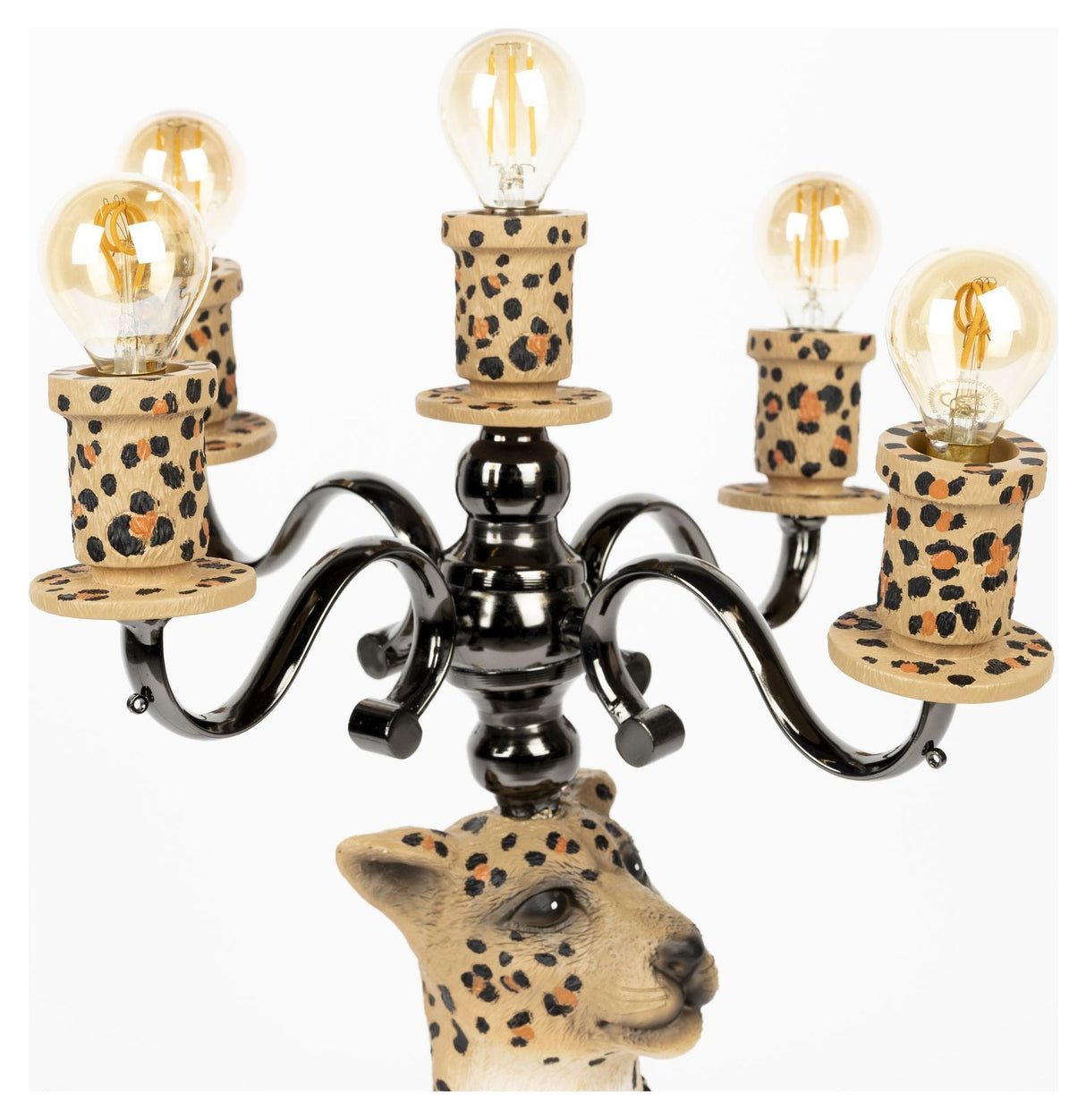 Stolt krönad Panther Floor Lamp, färgad