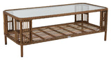 Anemon Lounge Table With Glass, 140x65, Polyrattan