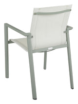 Delia Garden Chair w. arm, grön / off-vit textilin