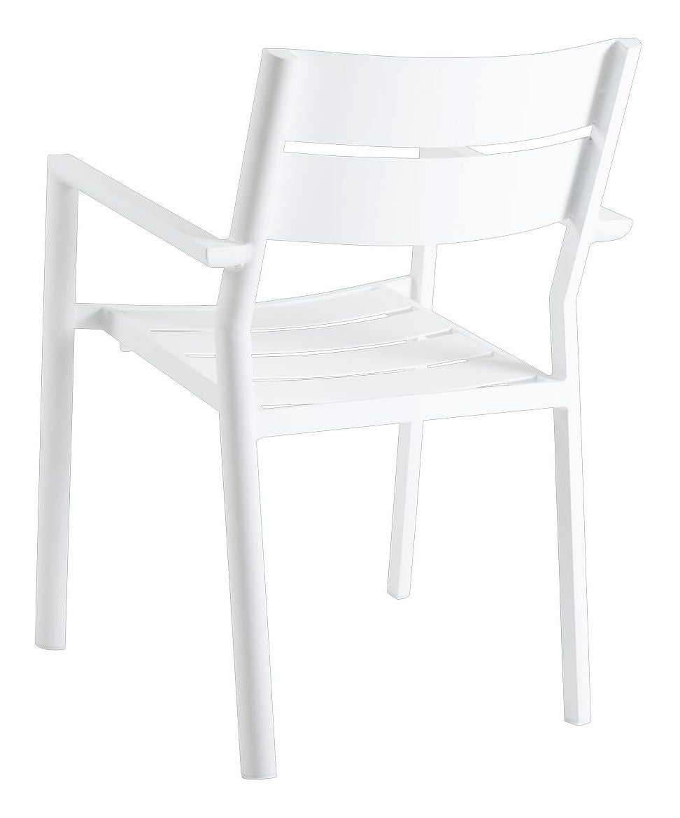 Delia Garden Chair w. arm, vit metall