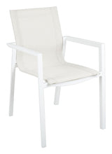 Delia Garden Chair w. arm, vit / off-vit textilin