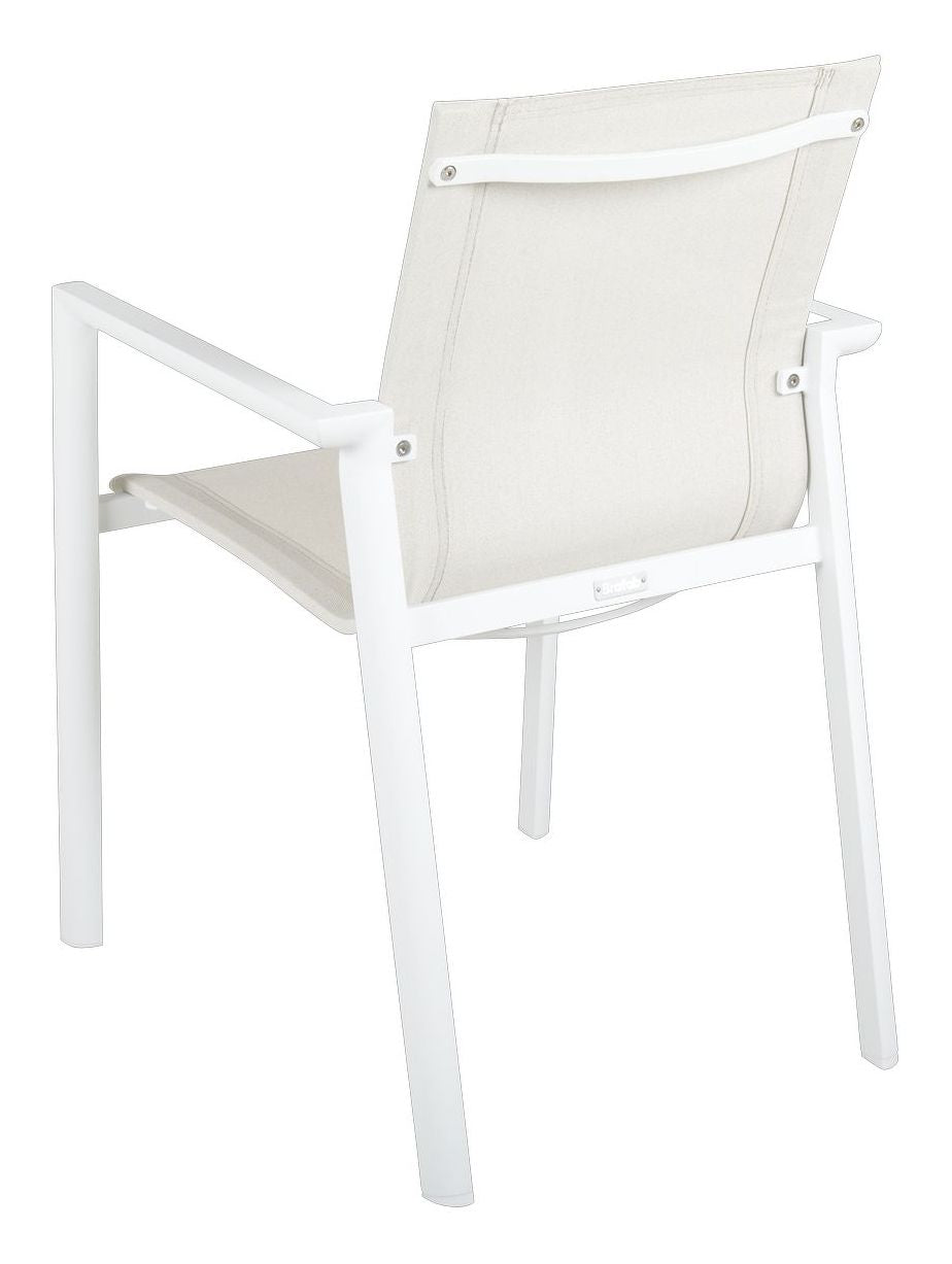 Delia Garden Chair w. arm, vit / off-vit textilin