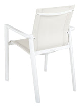 Delia Garden Chair w. arm, vit / off-vit textilin