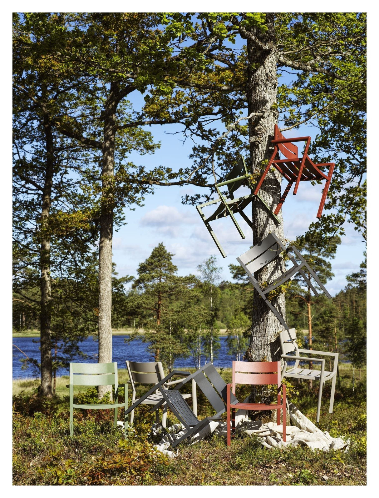 Brafab delia trädgårdsstol med armstöd, mossgrön