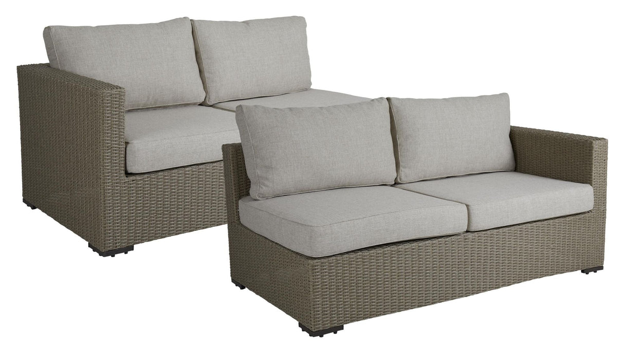 Funkia Lounge Module höger/vänster w. kudde, beige wicker