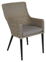 Lavendelträdgårdsstol med kudde, beige wicker