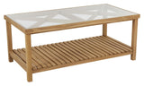 Varmt loungebord med glas, 135x70