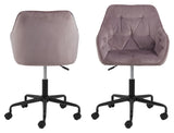 Brooke Office -ordförande, Dusty Rose Velvet/Mat Black