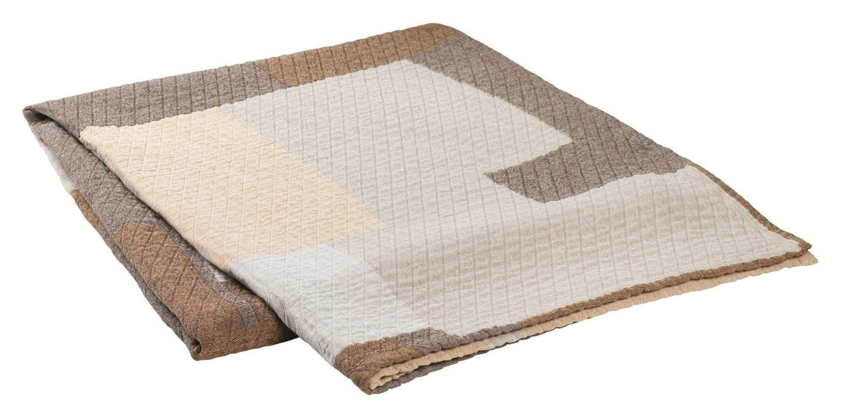 Patch BEDSPREAD - Beige/Brown