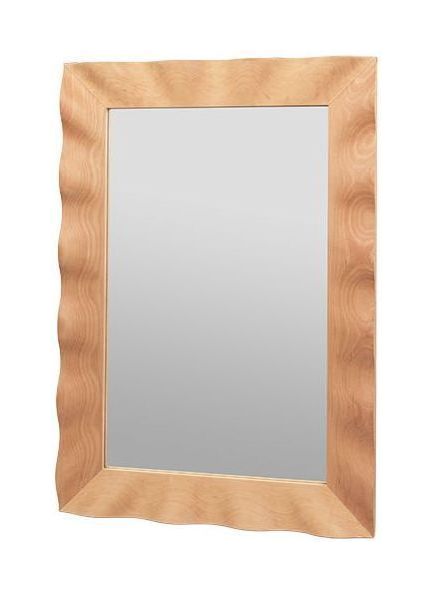 Wavy Mirror 100x70, bok/brun