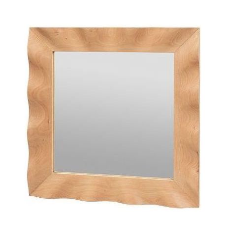 Wavy Mirror 70x70, bok/brun