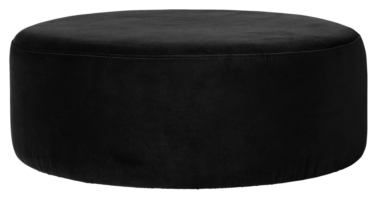 Wind Pouf, svart sammet, Ø82