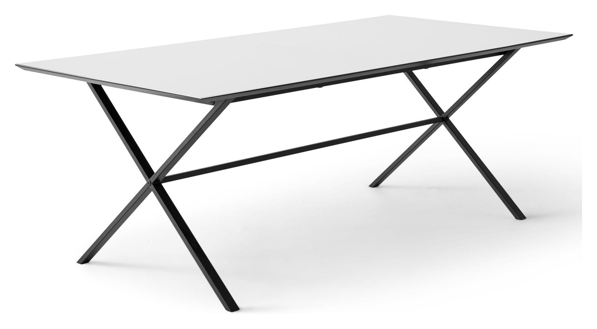 Meza Square Dining Tabell 210x100 m. tvärram, vitt laminat