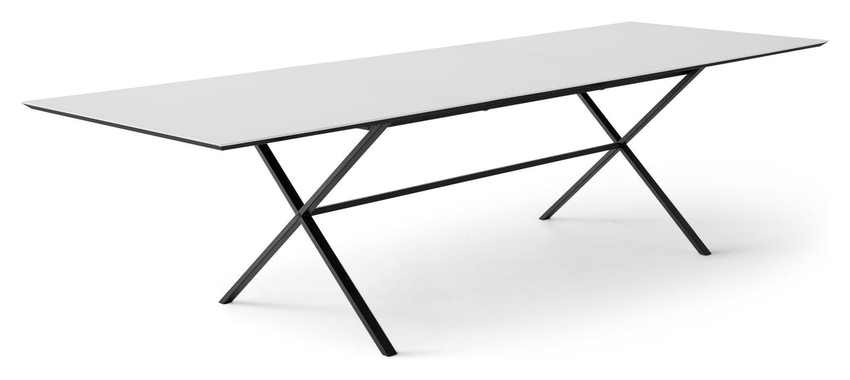 Meza Square Dining Tabell 210x100 m. tvärram, vitt laminat