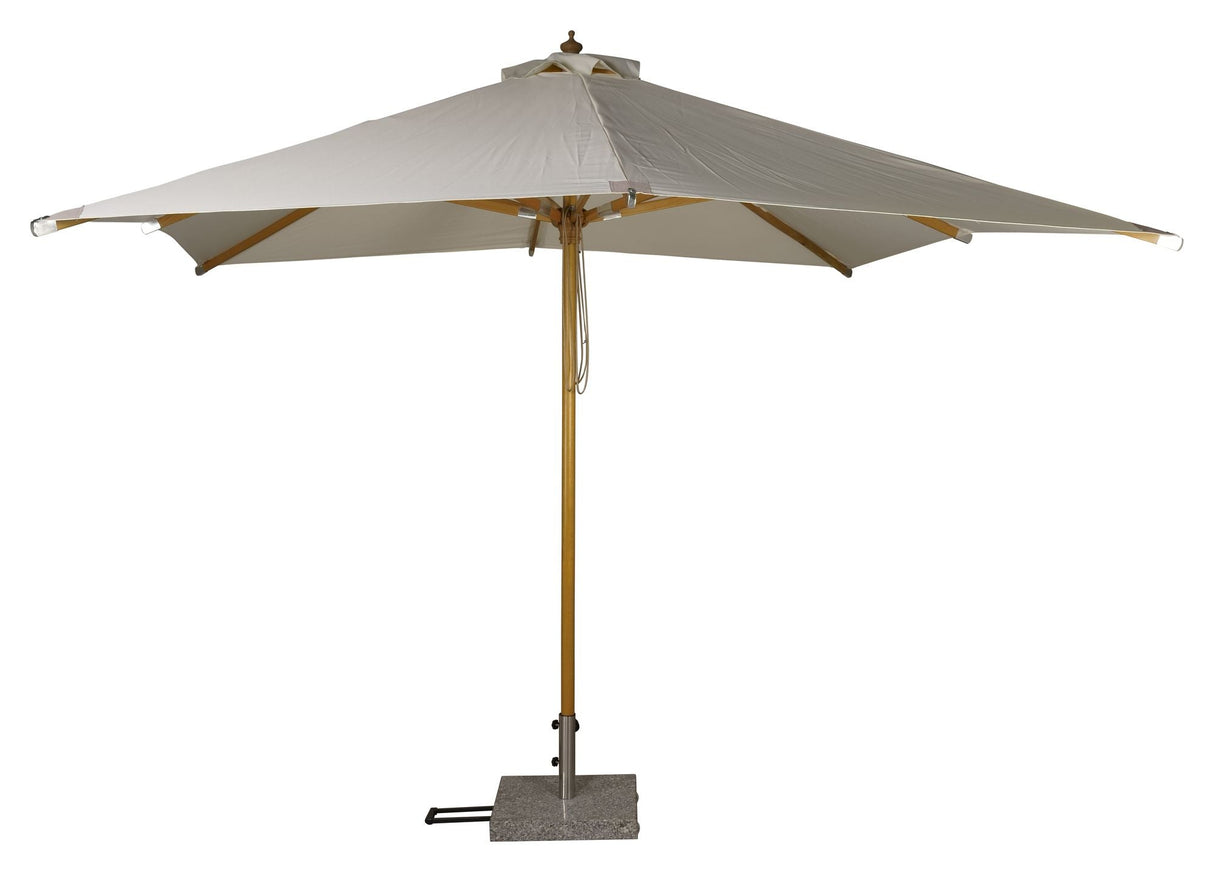 Naxos Parasol, 3*3m, trä/ecru -tyg