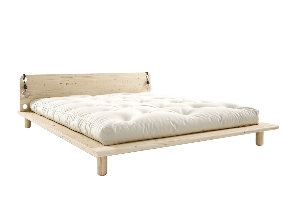 Peek Bed Frame w/lampor, lätt trä, 200x180