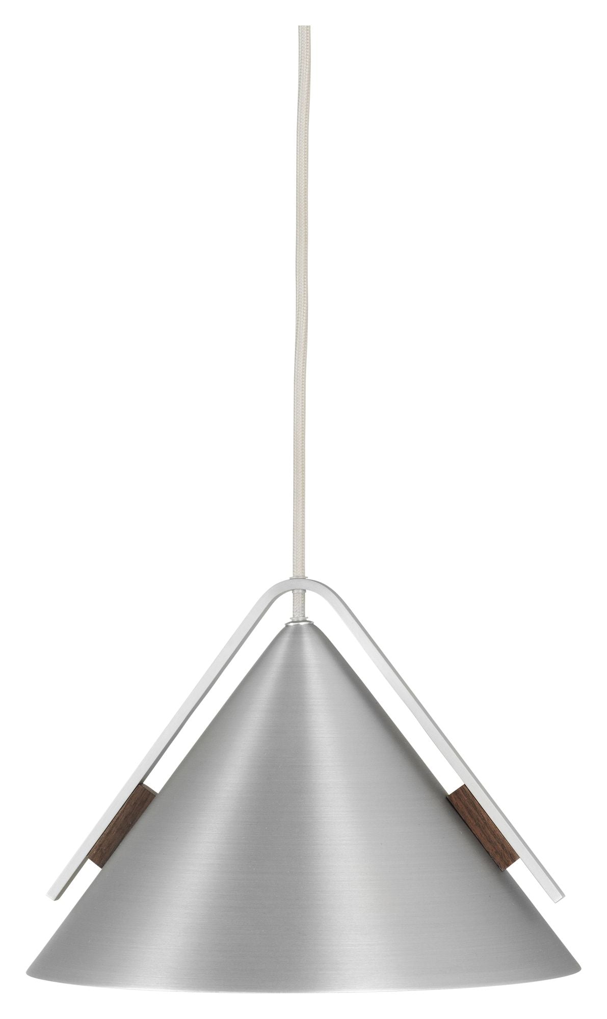 Cone Pendant Luminaire S, Brushed Aluminium/Walnut