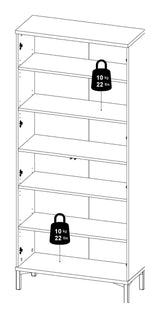 Roomers Vitrine skåp med 2 dörrar - Vit/Ek struktur 