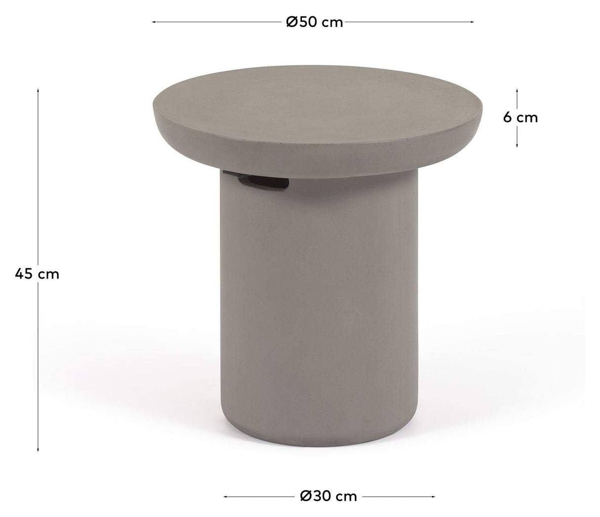 Taimi Lounge Table, Ø50, Concrete