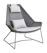 Cane-Line Breeze Highback Chair Cushion Set, Light Grey