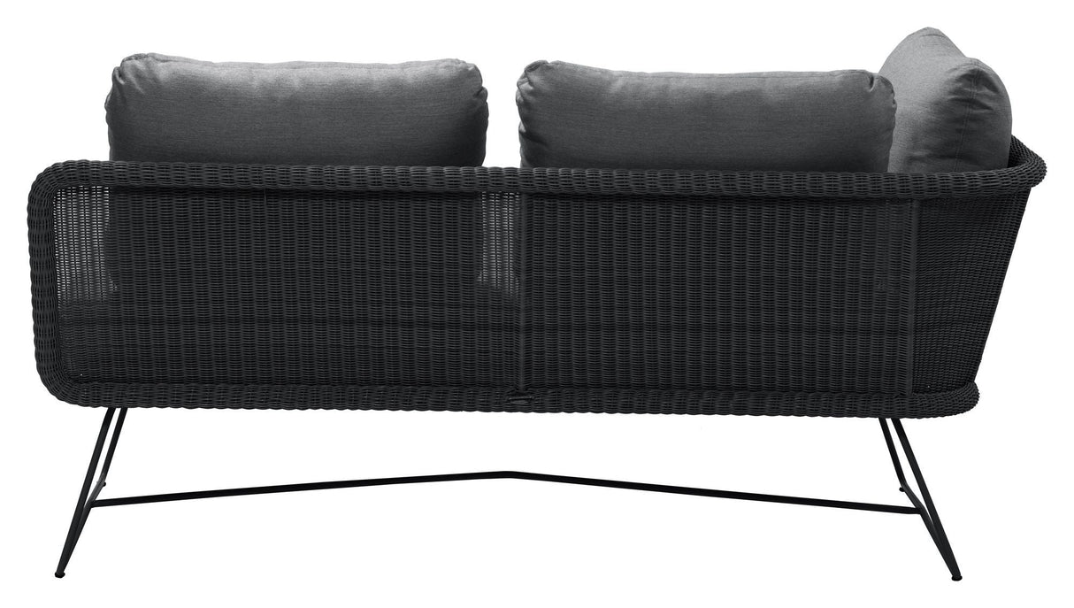 Cane-Line Horizon 2-Pers. Lounge soffa höger modul, svart, sockerrörslinje väv