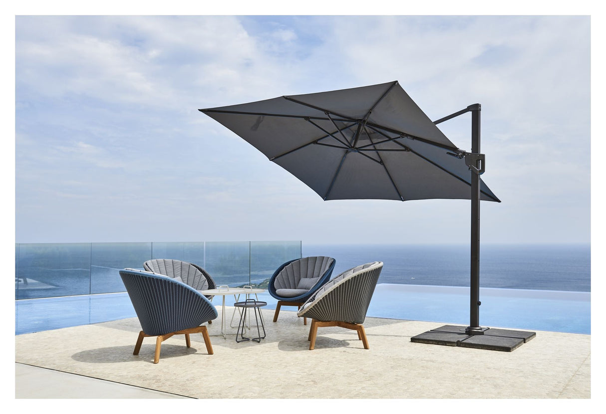 Cane-Line Hyde Luxe Tilt Parasol 3x3 M, Gray