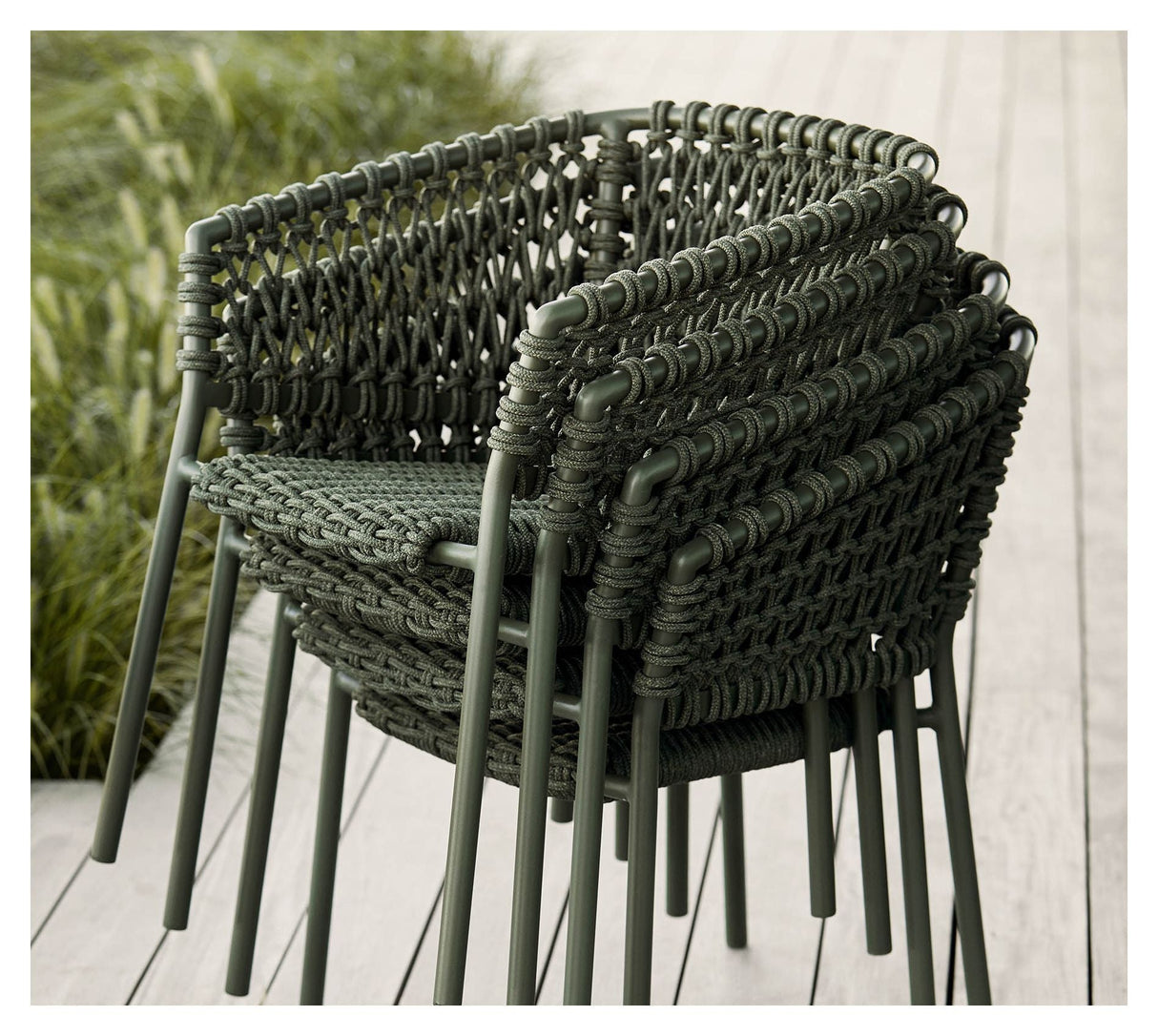 Cane-Line Ocean Garden Chair, Dark Green Cane-line mjukt rep