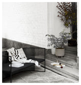 Bauhaus Lounge bench, Black lacquered steel